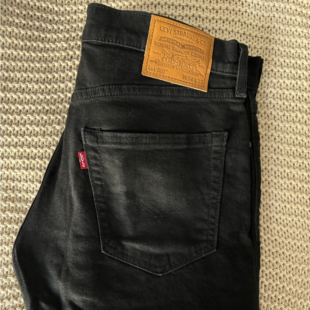 Levi’s 502 Tapered Regular Fit Black Jeans - 34x32